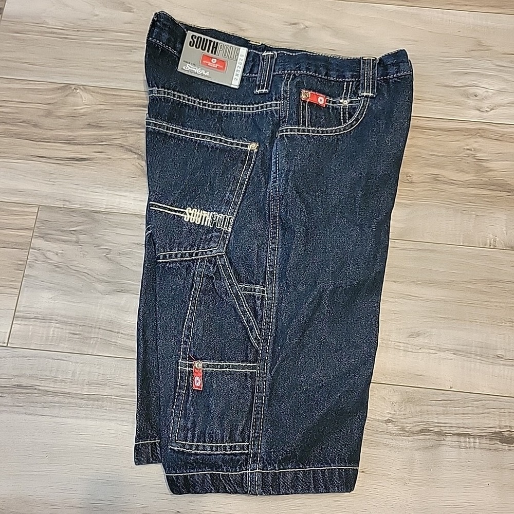 Southpole Shorts Boy 10 Blue Y2K Baggy‎ Denim Pockets Carpenter Flat Front VGT